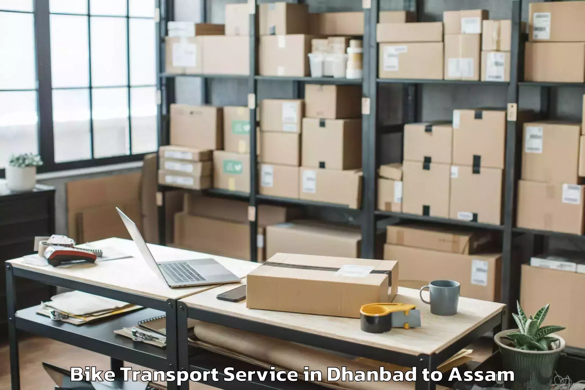 Hassle-Free Dhanbad to Katigora Bike Transport